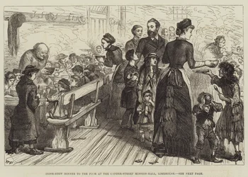 Irish-Stew Dinner to the Poor at the Conder-Street Mission-Hall, Limehouse